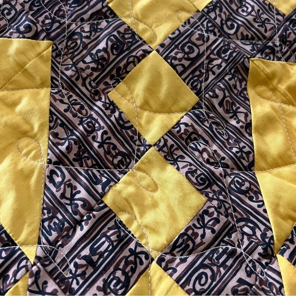 72”x85” New Handmade Cotton Modern  Quilt, Contemporary Blanket, Boho .